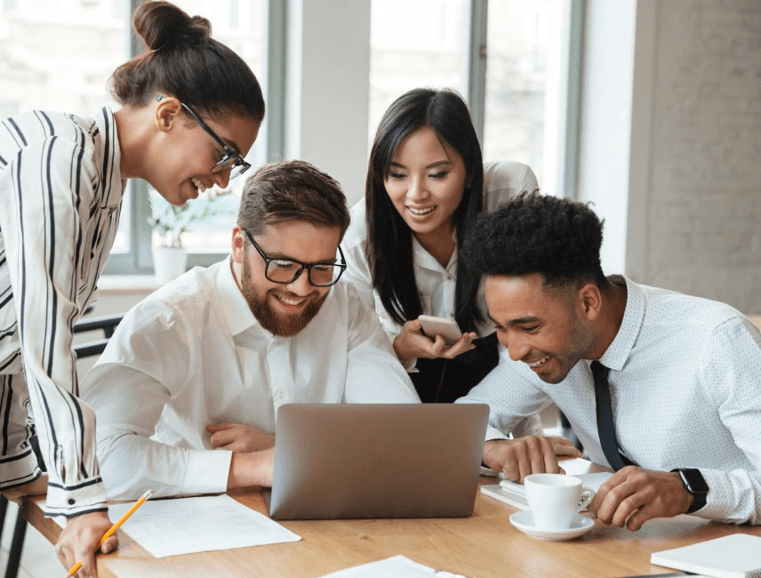 Professional team collaborating